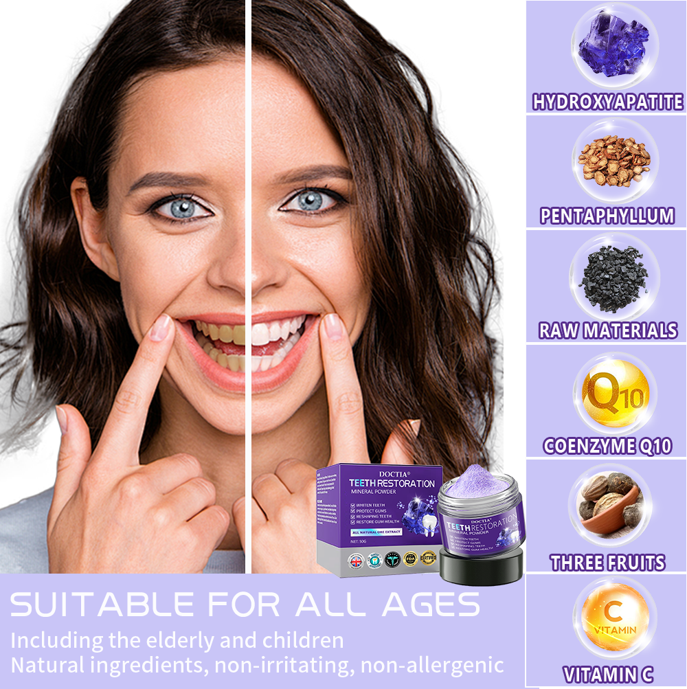 🎁Flash Sale - Don’t Miss Out - DOCTIA® Teeth Restoration Mineral Powder🦷(ADA recommended)👩‍⚕️(Treats periodontitis and mouth ulcers, prevents tooth loss, and repairs gum recession)