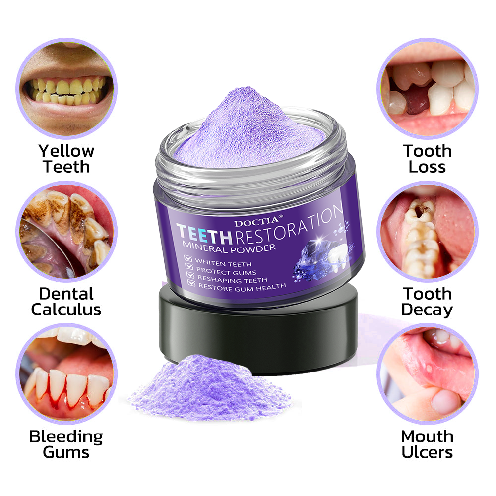 🎁Flash Sale - Don’t Miss Out - DOCTIA® Teeth Restoration Mineral Powder🦷(ADA recommended)👩‍⚕️(Treats periodontitis and mouth ulcers, prevents tooth loss, and repairs gum recession)