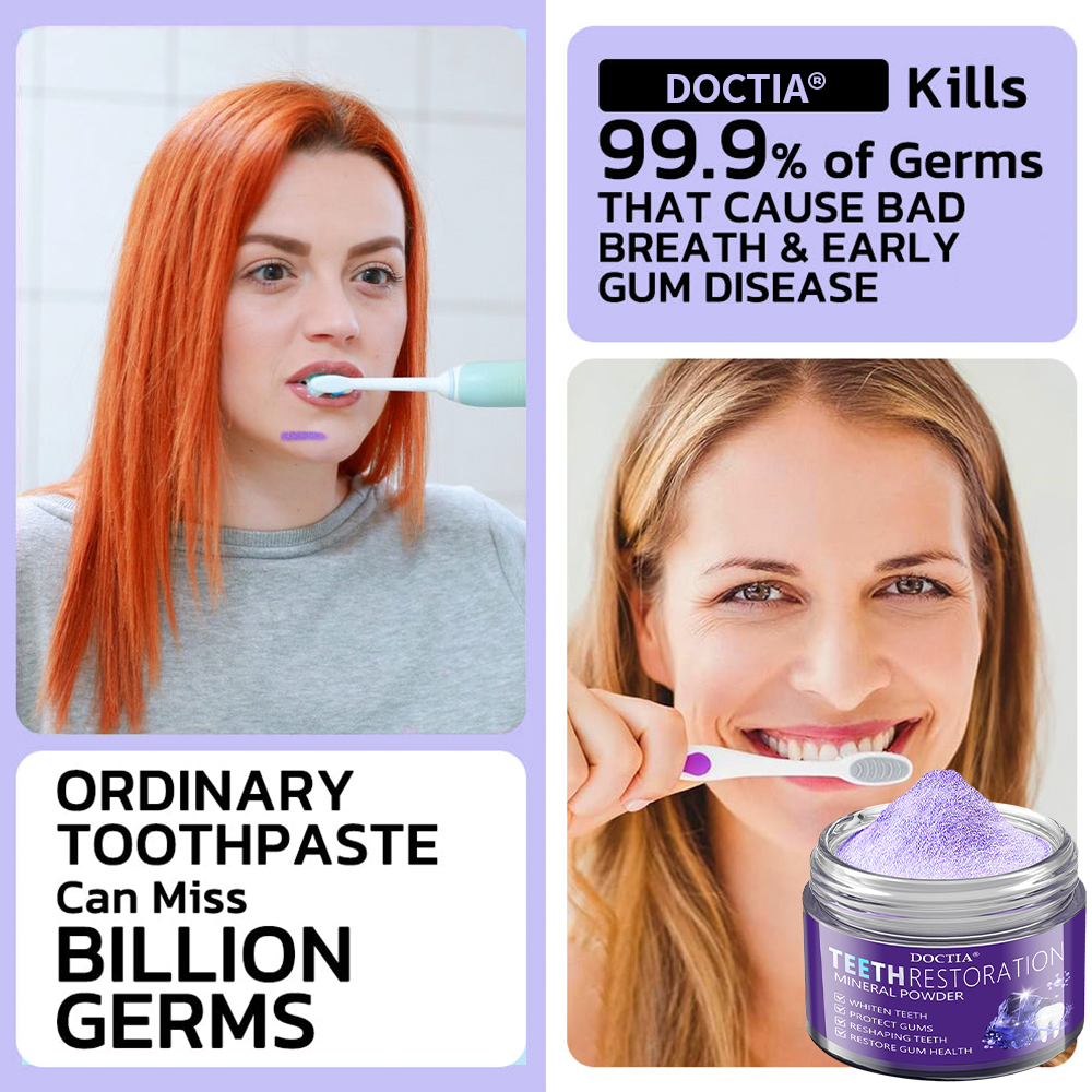 🎁Flash Sale - Don’t Miss Out - DOCTIA® Teeth Restoration Mineral Powder🦷(ADA recommended)👩‍⚕️(Treats periodontitis and mouth ulcers, prevents tooth loss, and repairs gum recession)