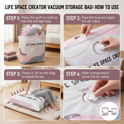 Large-capacity no-pump vacuum storage bag