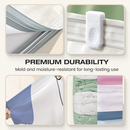 Large-capacity no-pump vacuum storage bag