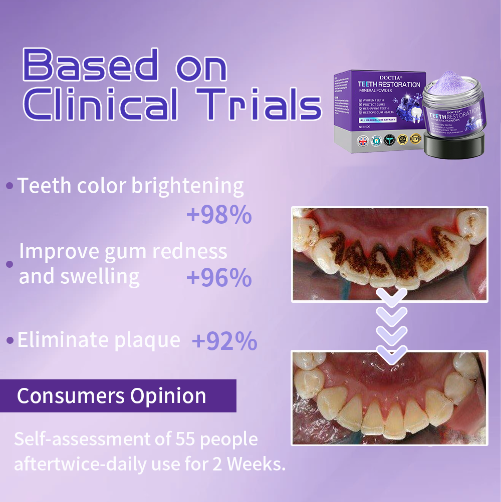 🎁Flash Sale - Don’t Miss Out - DOCTIA® Teeth Restoration Mineral Powder🦷(ADA recommended)👩‍⚕️(Treats periodontitis and mouth ulcers, prevents tooth loss, and repairs gum recession)