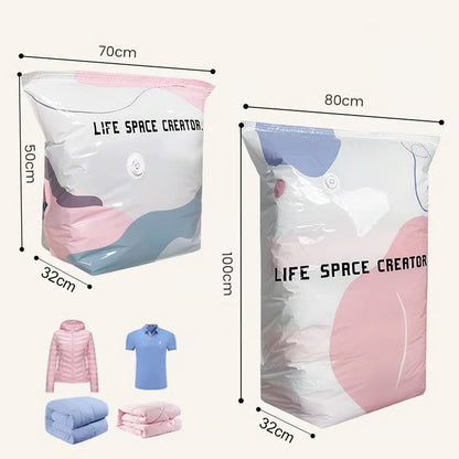 Large-capacity no-pump vacuum storage bag