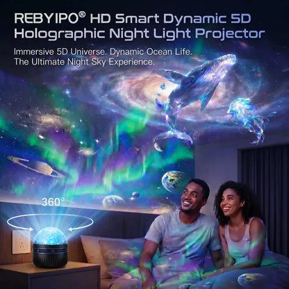 🔥Last Day: 70% OFF | REBYIPO® 360° Night Light Projector - Smart Holographic Star Projector🌌✨