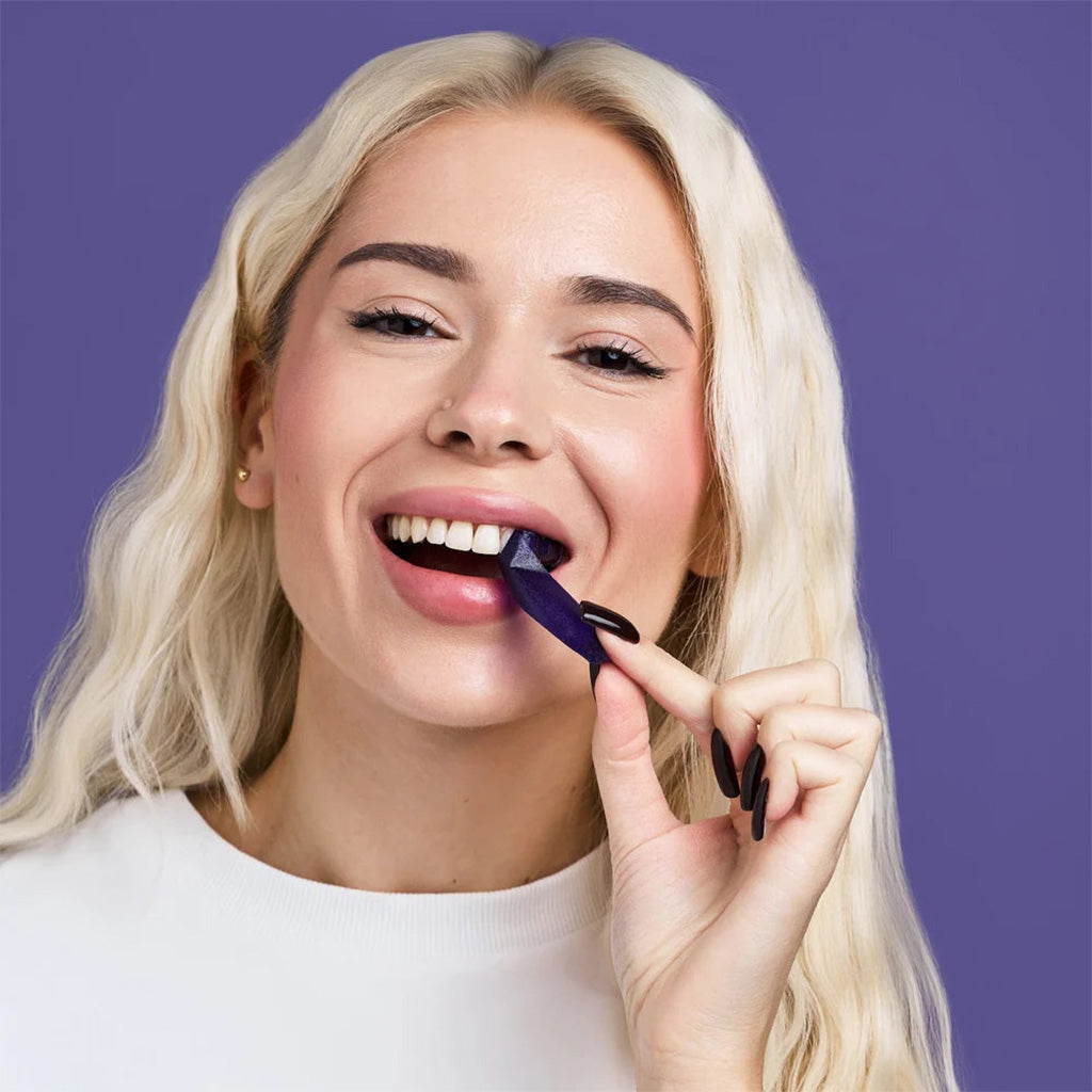HUDROS® Purple Teeth Whitening Strips - 7/21 Whitening Sessions - Safe for Enamel - Non Sensitive Teeth Whitening - Peroxide-Free