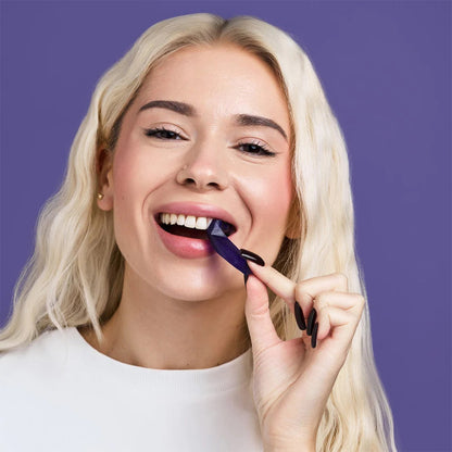 HUDROS® Purple Teeth Whitening Strips - 7/21 Whitening Sessions - Safe for Enamel - Non Sensitive Teeth Whitening - Peroxide-Free