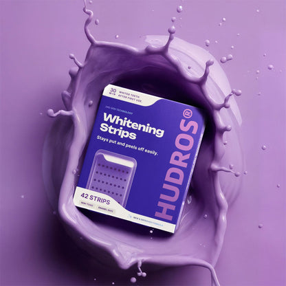 HUDROS® Purple Teeth Whitening Strips - 7/21 Whitening Sessions - Safe for Enamel - Non Sensitive Teeth Whitening - Peroxide-Free