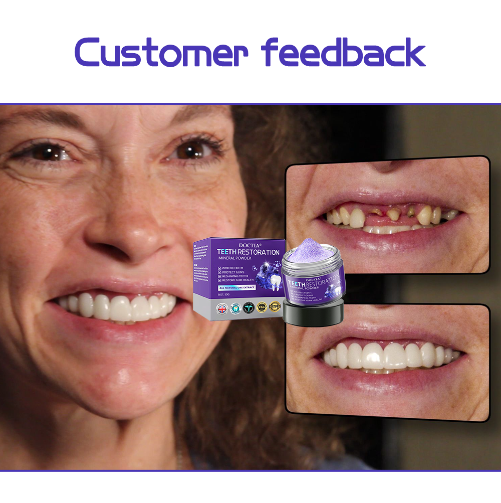 🎁Flash Sale - Don’t Miss Out - DOCTIA® Teeth Restoration Mineral Powder🦷(ADA recommended)👩‍⚕️(Treats periodontitis and mouth ulcers, prevents tooth loss, and repairs gum recession)