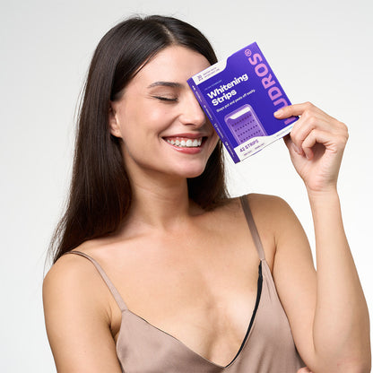 HUDROS® Purple Teeth Whitening Strips - 7/21 Whitening Sessions - Safe for Enamel - Non Sensitive Teeth Whitening - Peroxide-Free