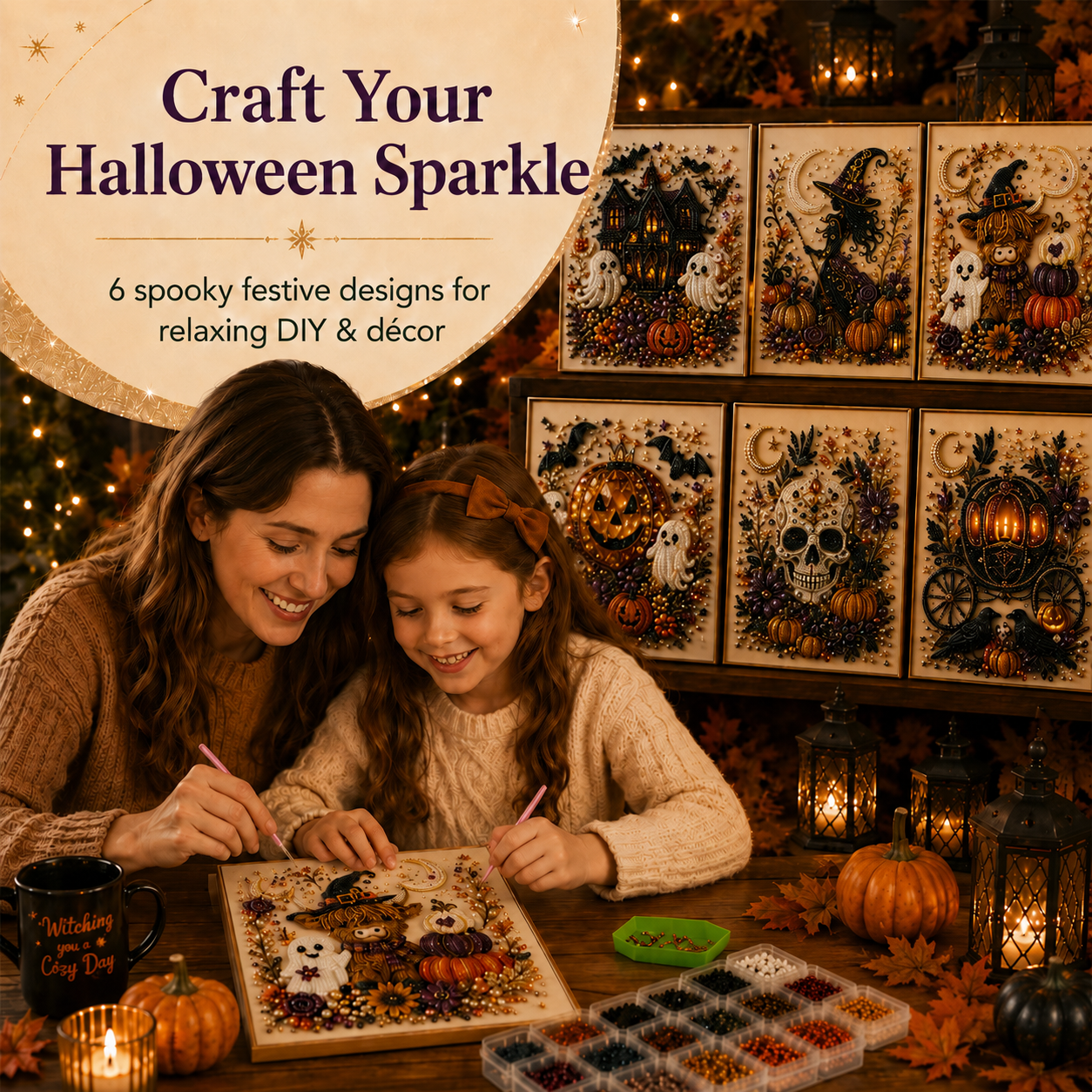 Halloween Ghost Pearl Art DIY Kit