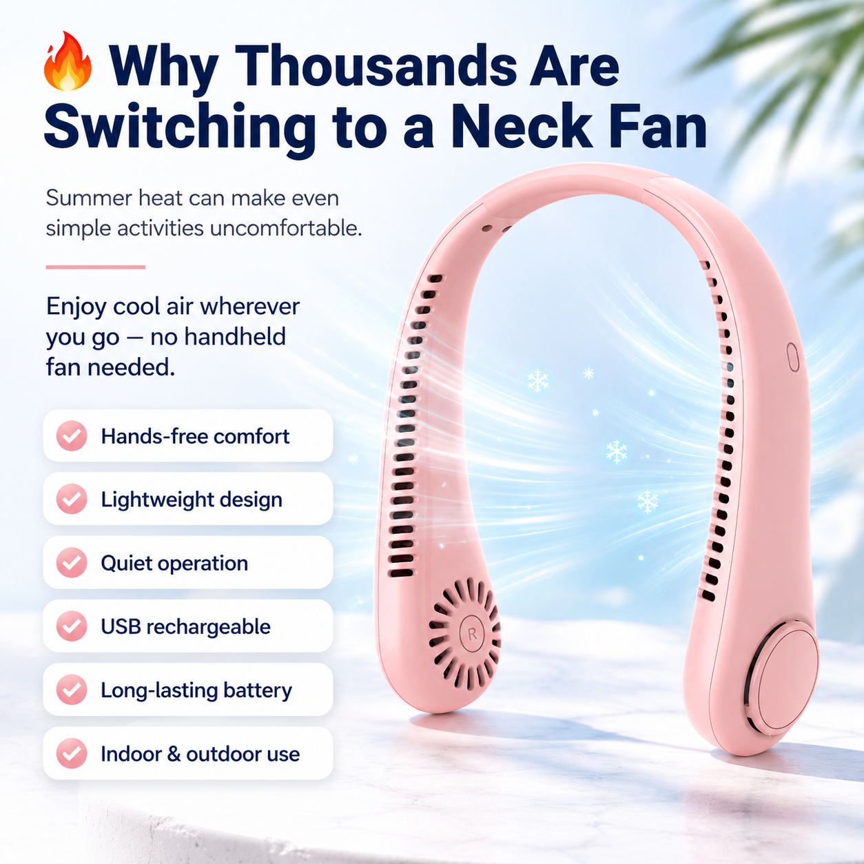 ⚡Billhol®  49% OFF Today – ❄️ Stay Cool Anywhere – New Portable Neck Fan | Hands-Free • Lightweight • USB Rechargeable-QO