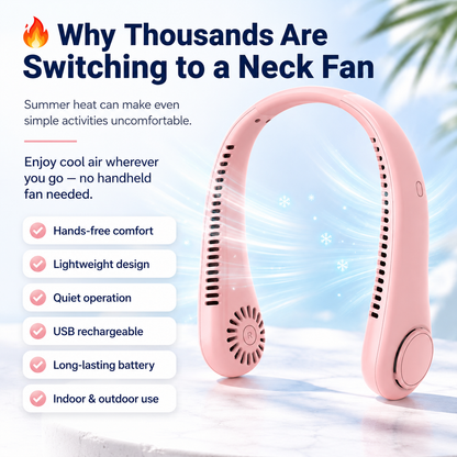 ⚡Billhol®  49% OFF Today – ❄️ Stay Cool Anywhere – New Portable Neck Fan | Hands-Free • Lightweight • USB Rechargeable-QO