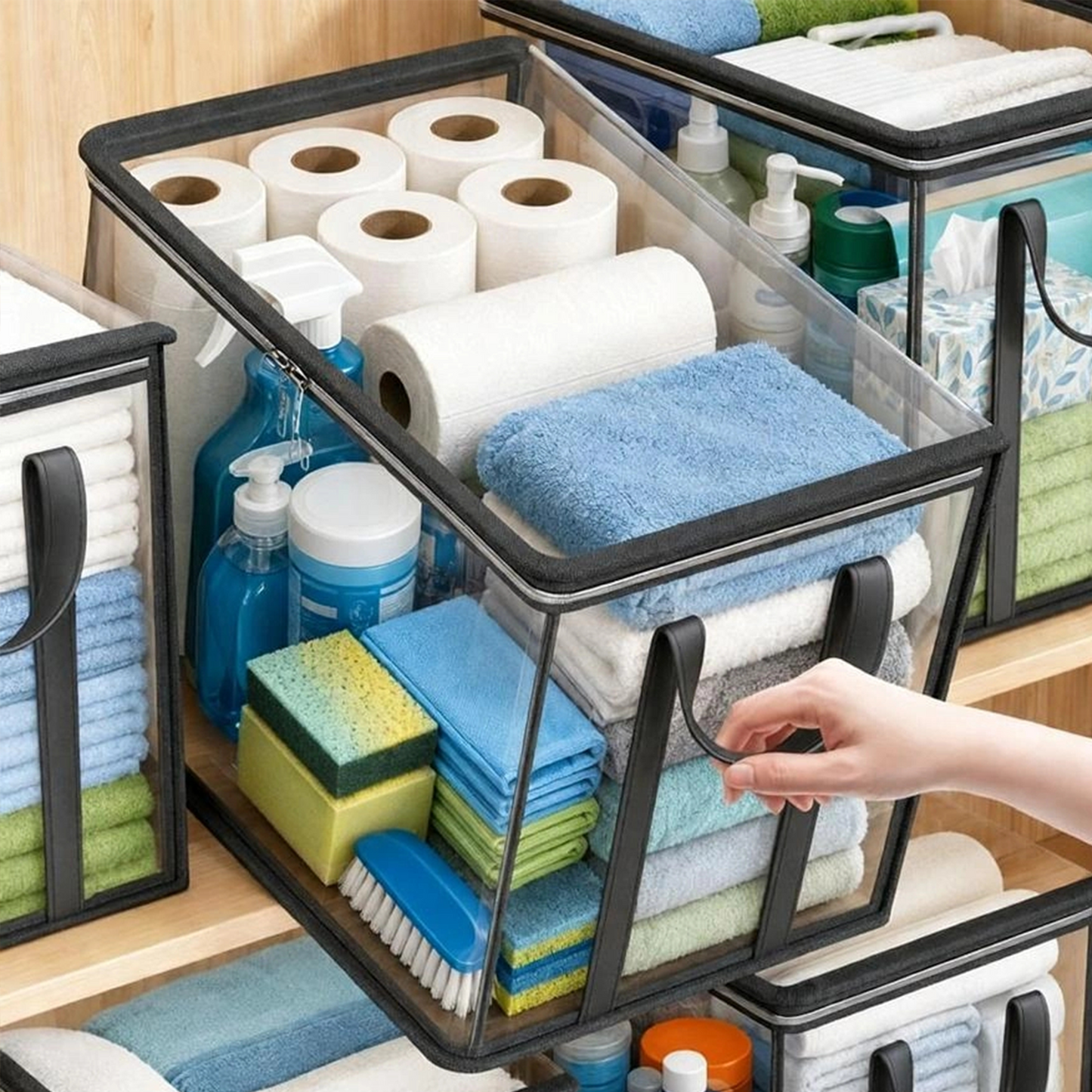 🏆LAST DAY BUY 2 GET 1 FREE!!💕SVOZK®🇬🇧 Transparent Storage Bag – Large, Dust & Moisture-Proof with Handle✨Ultimate All-in-One Organizer for Clothes, Toys, Books, Stuffed Animals & Absolutely Everything! 🧸📚👕🧦